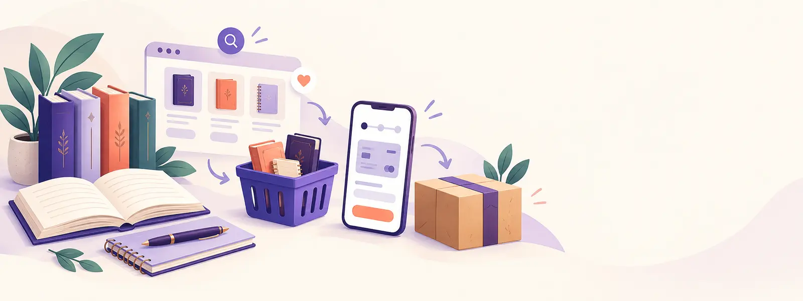مسیر انتخاب محصول، افزودن به سبد خرید، پرداخت و دریافت بسته از ایران‌کتاب
