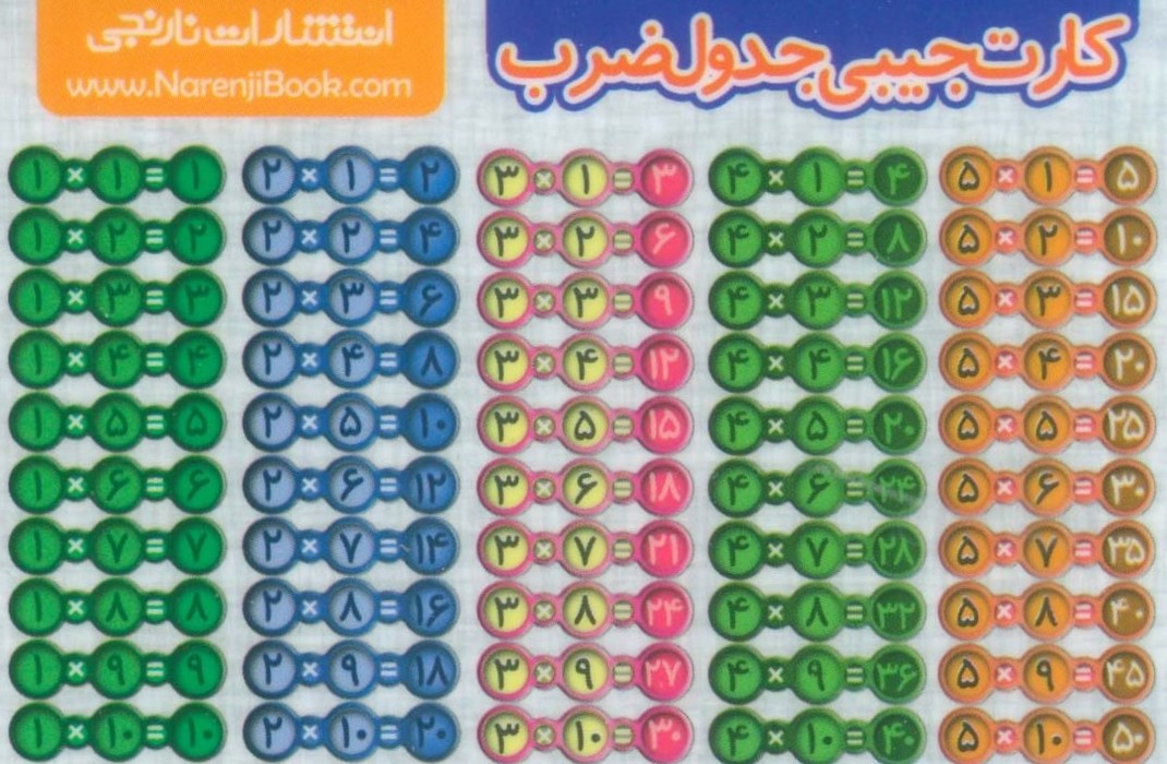  کتاب فلش کارت جیبی جدول ضرب