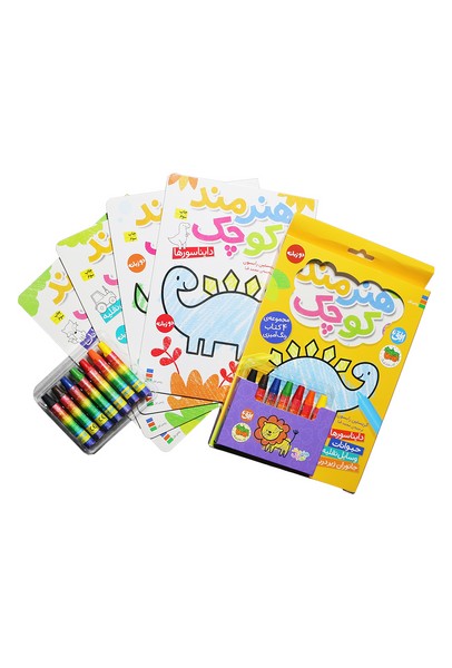  کتاب بسته رنگ آمیزی هنرمند کوچک (2زبانه،باجعبه)